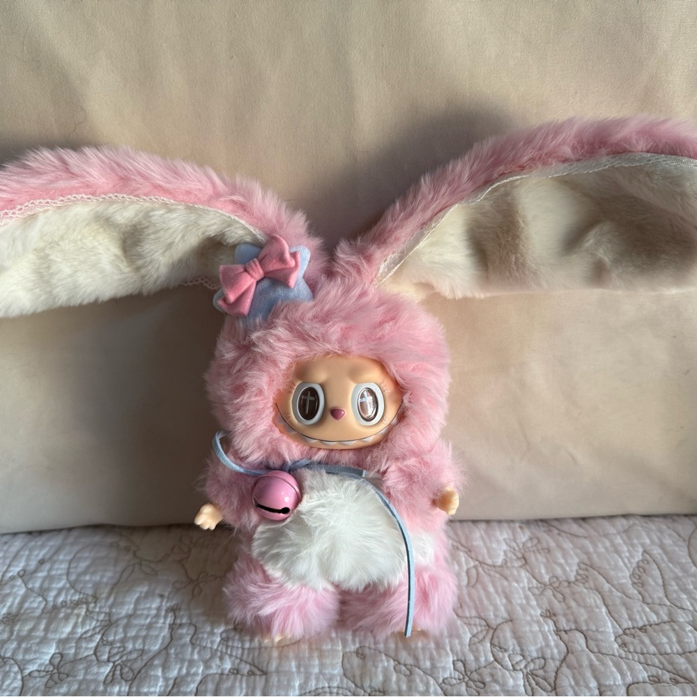 Long Ears Custom Bunny Pink & White w/ Barrett & Bell - Picture 4 of 8